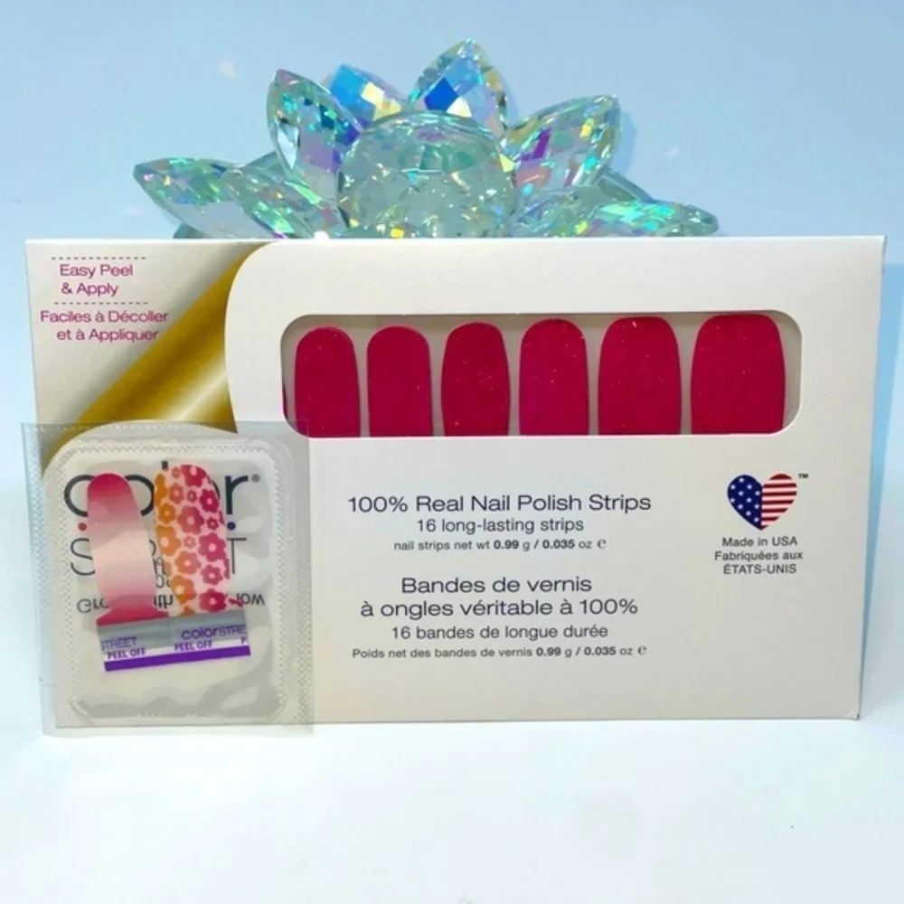 Color Street | All Fun and Fiesta, flirty magenta shade coated in pink glitter